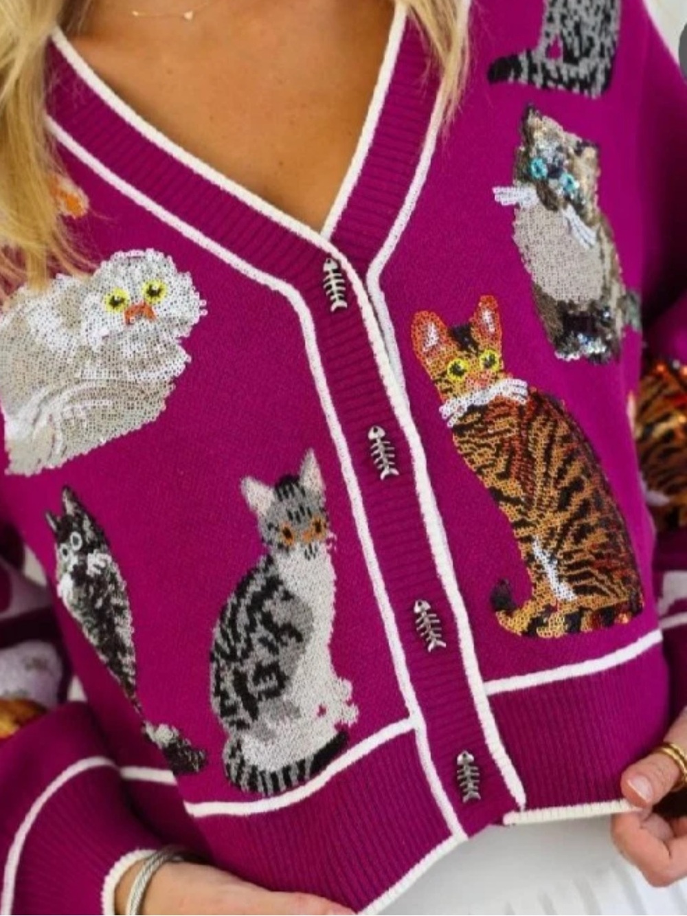 Rare!!!! QUEEN OF SPARKLES Queen of Cats Cardigan